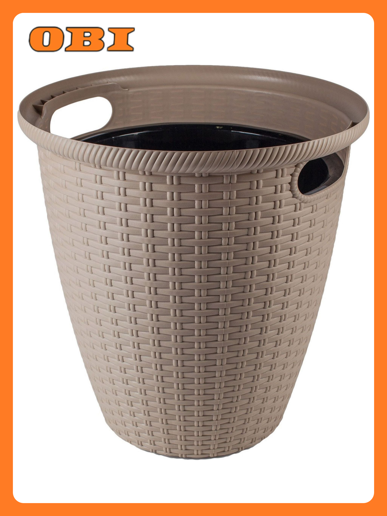 Кашпо InGreen Ротанг d328 см 20 л полипропиленовое шоколадное