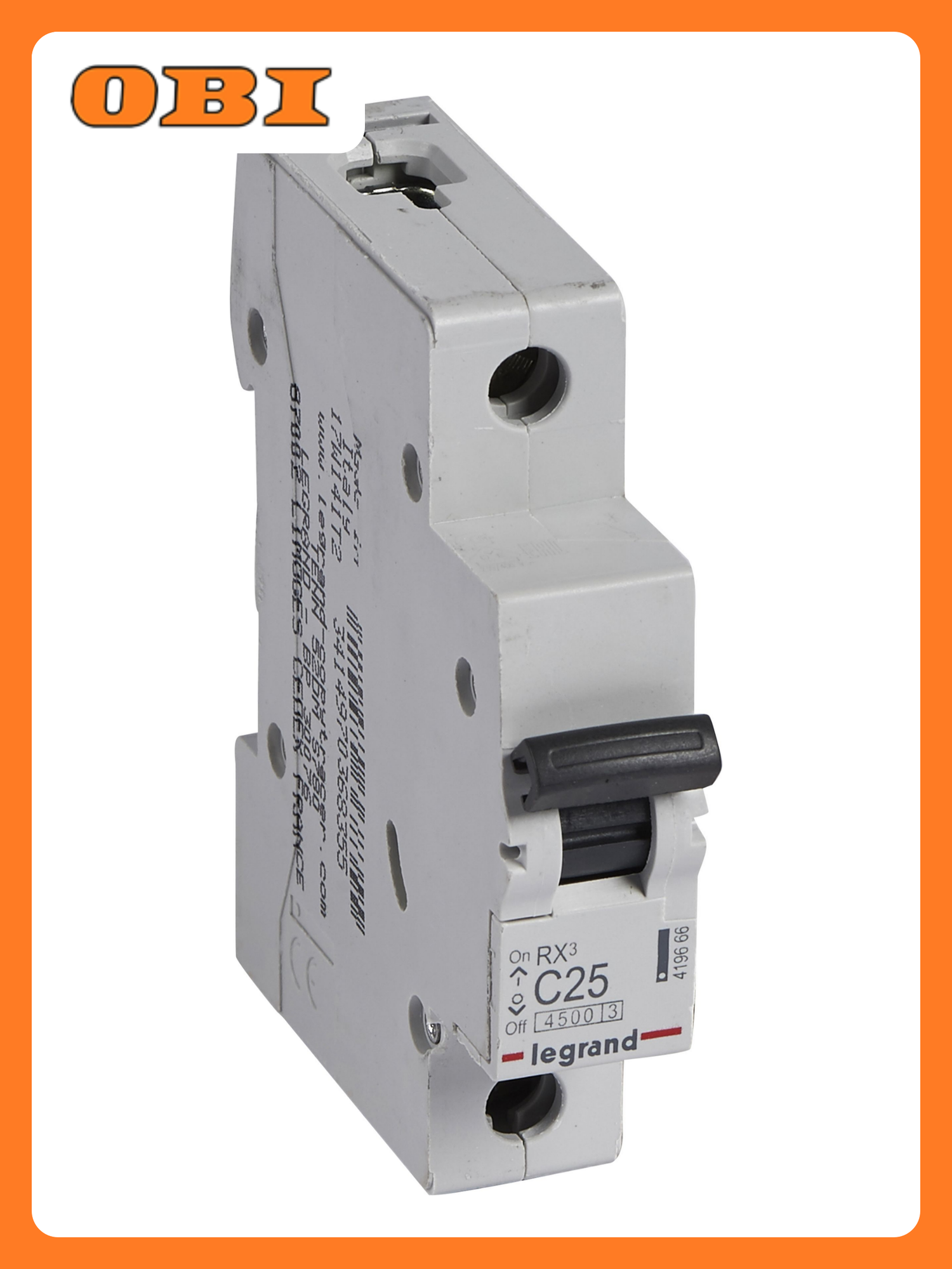 Автоматический выключатель Legrand RX3 1Р C25 45кА термомагнитный механизм