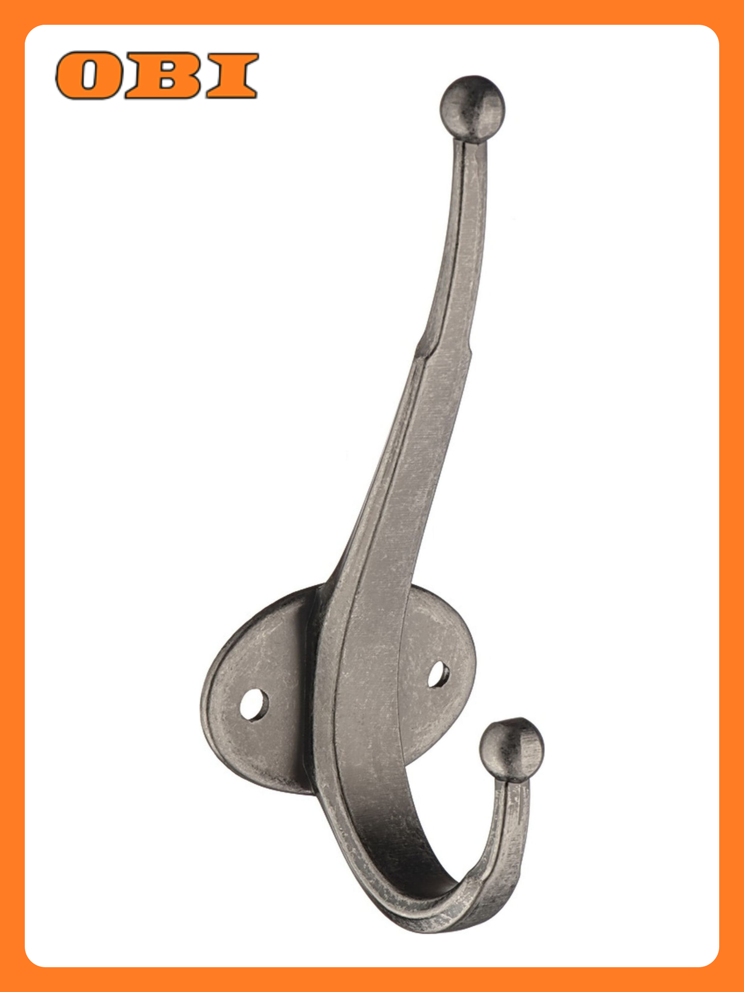 Крючок мебельный KERRON KR 0320 Hooks двойной серый ЦАМ 1 шт