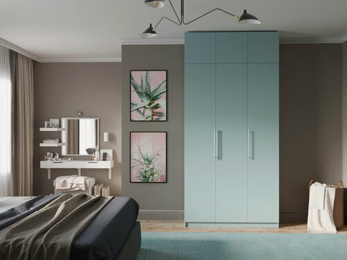 Изображение товара Шкаф распашной Калифорния-3 с антресолью Зеленый айсберг для одежды трехдверный 130*200*60