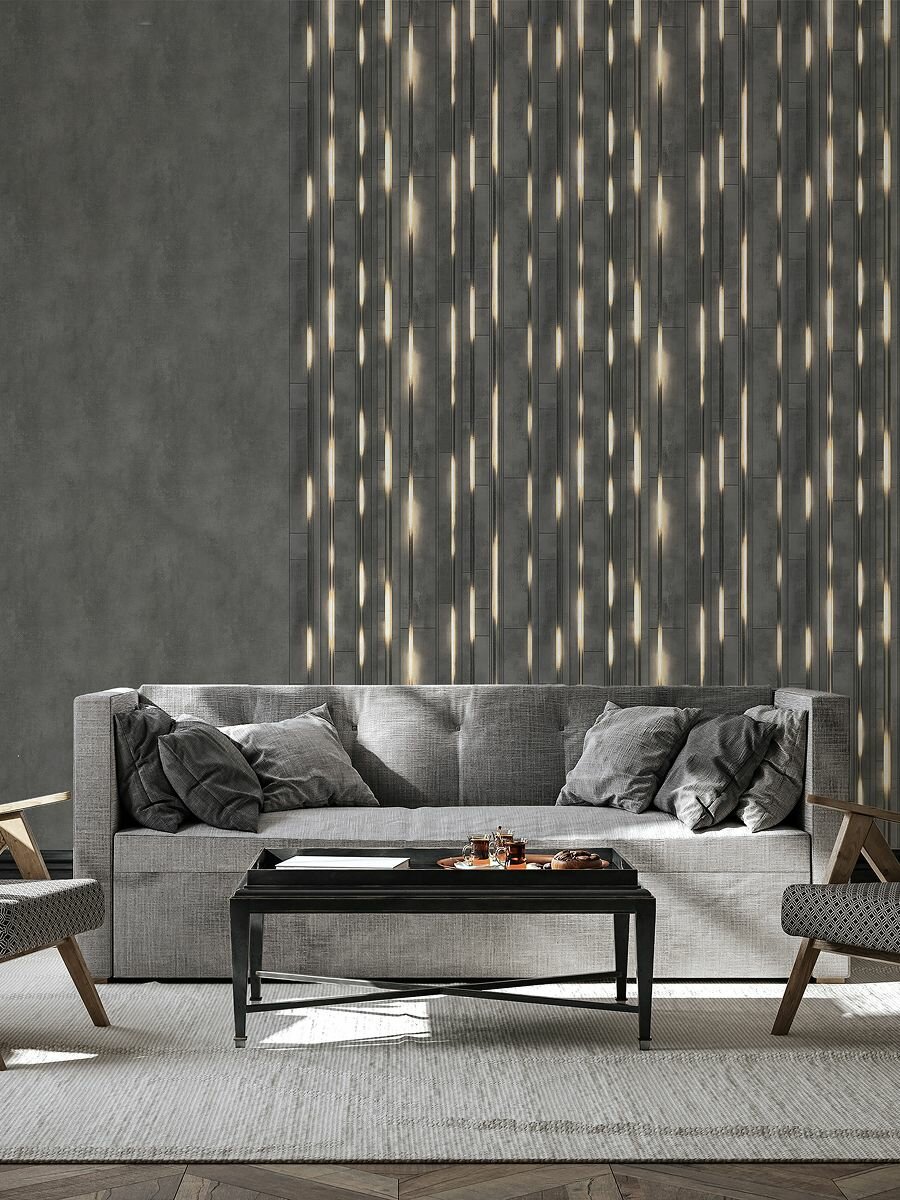 Обои флизелиновые 106 м. Бетон. Без подбора рисунка. Метровые однотонные рельефные моющиеся . В спальню детскую кухню прихожую. светло-серые