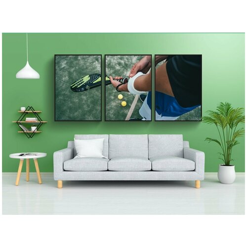 фото Набор модулных постеров для интерьера "большой теннис, человек, задний план" 60x90 см. в тубусе, без рамки lotsprints