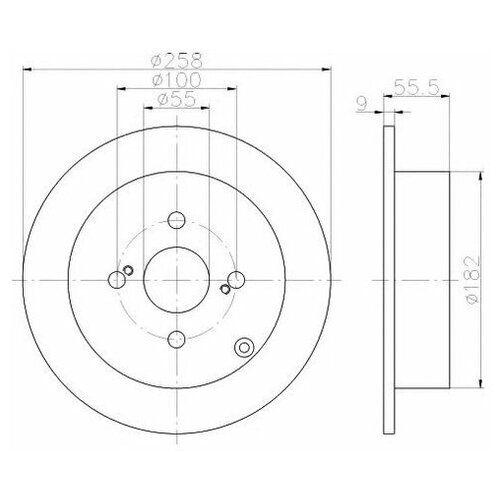 фото Тормозной диск задний hella 8dd355110471 для toyota corolla