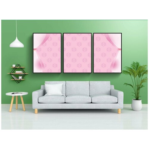 фото Набор модулных постеров для интерьера "пустой, розовый, одевание" 60x90 см. в тубусе, без рамки lotsprints