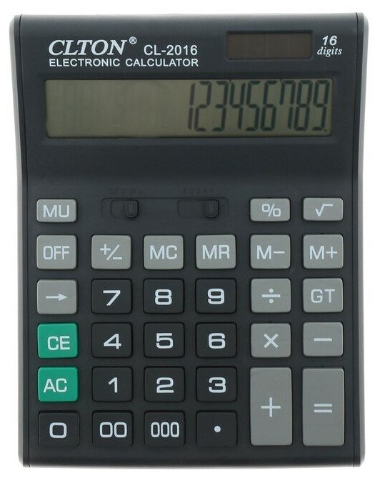 Калькулятор настольный 16-разрядный CL-2016 двойное питание цвет микс 651483