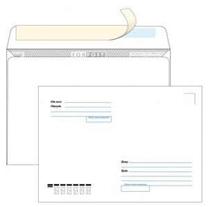 Конверт белый С5 (162*229 мм), стрип-лента, кому-куда (FORPOST) - 1000 шт.