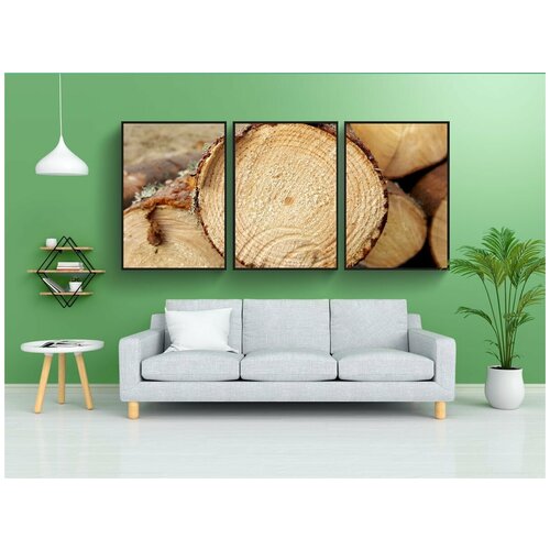 фото Набор модулных постеров для интерьера "бревна, распиленные, деревообрабатывающей промышленности" 60x90 см. в тубусе, без рамки lotsprints