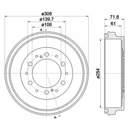 HELLA 8DT355302-421 (4243126190) барабан тормозной 8dt355302-421 (Комплект 2 штуки)