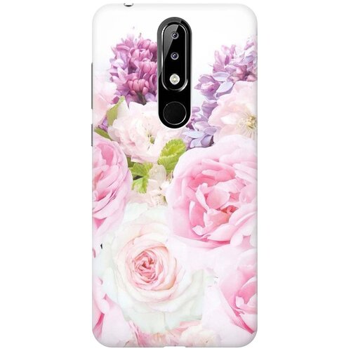 фото Gosso ультратонкий силиконовый чехол-накладка для nokia 5.1 plus / x5 (2018) с принтом "розовый букет"