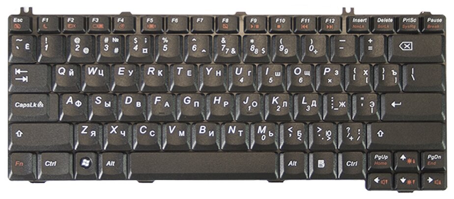 Клавиатура для ноутбука Lenovo IdeaPad C100 C200 C430 C460Series Плоский Enter Черная без рамки PN 25-007500