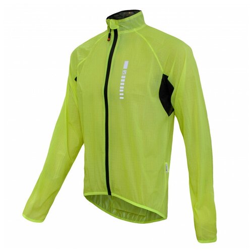 Велокуртка/дождевик 12-740 Saronno WJ-1412 Yellow Ref Men Pro Light Rain Jacket с длинной молнией со светоотражающими элементами неоновая размер S FUNKIER