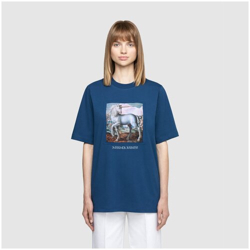 Футболка Robber Baron, хлопок, принт печать, размер M, синий