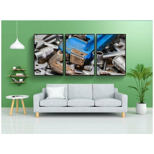 фото Модульный постер "гаечный ключ, ремонт, исправить" 180x90 см. из 3х частей в тубусе, без рамки lotsprints