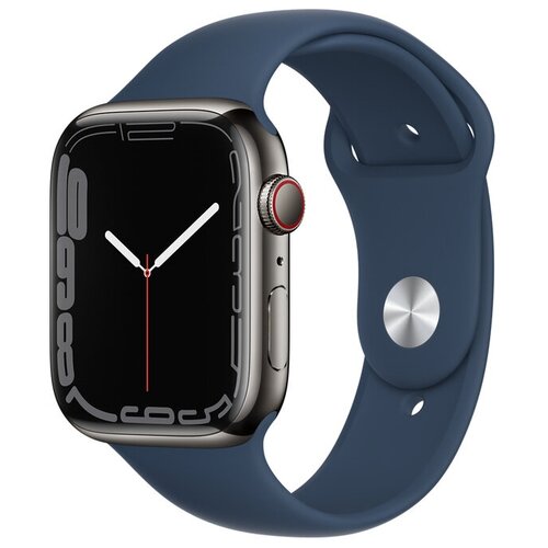 Умные часы Apple Watch Series 7 GPS Cellular MKL23FDA 45мм Graphite Stainless Steel Case Abyss Blue Sport Band 9999000₽