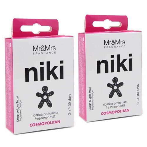 Mr&Mrs Fragrance, Сменный блок ароматизатора для автомобиля NIKI Cosmopolitan (Космополитен)-2шт.