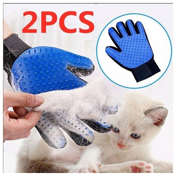 Перчатка - рукавичка для вычёсывания шерсти домашних животных - фотография № 2