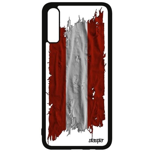 фото Красивый чехол для мобильного // samsung galaxy a70 // "флаг австрии на ткани" государственный страна, utaupia, белый