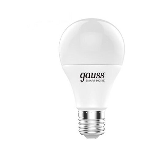 фото Лампа умная светодиодная gauss e27 220 в 8.5 вт груша матовая 806 лм, регулируемый цвет света rgbw, диммируемая