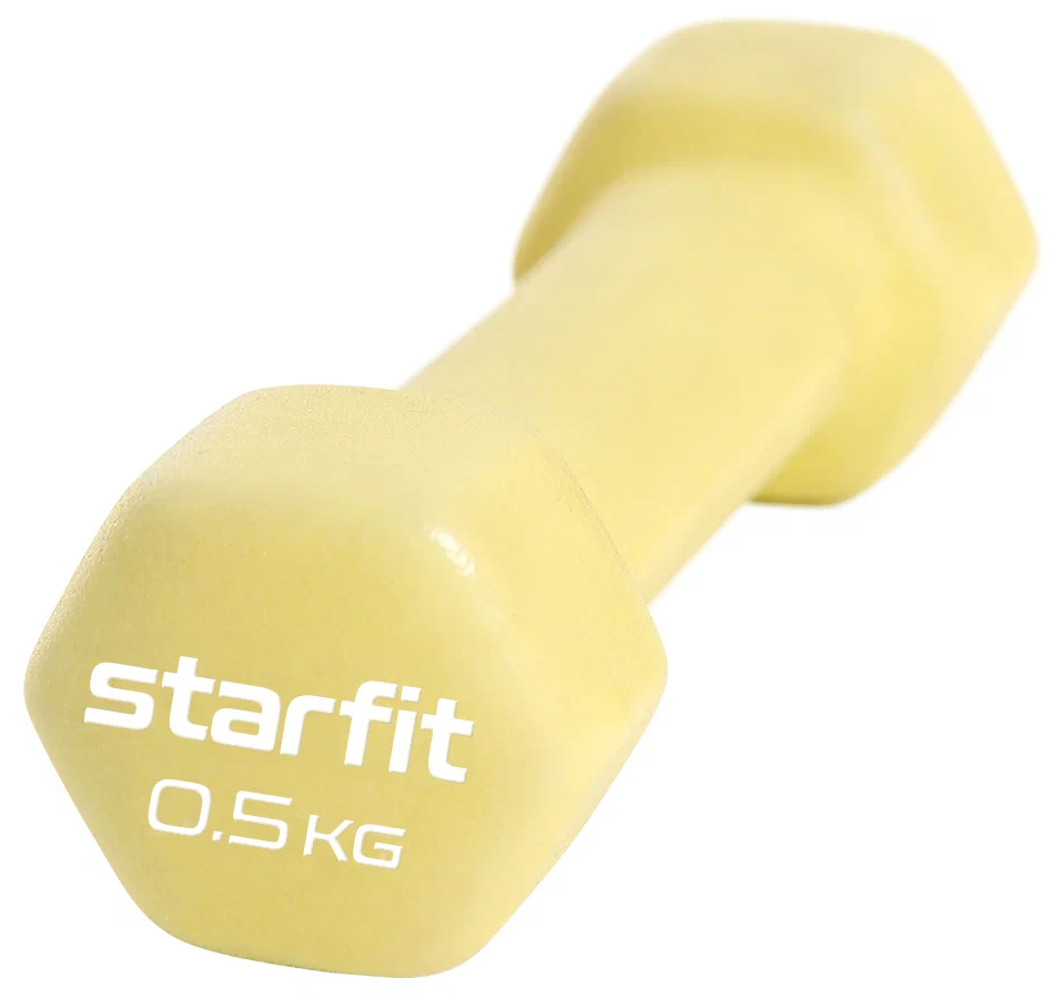 Гантель неопреновая Starfit Db-201, 0,5 кг, желтый пастель .