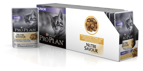 Влажный корм Pro Plan® Nutri Savour® для котят, кусочки с курицей в желе, 26 шт. по 85 г - фотография № 16