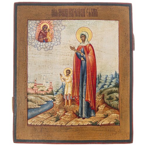 Икона Святые Мученики Кирик и Иулитта (на старой доске), дерево, темпера