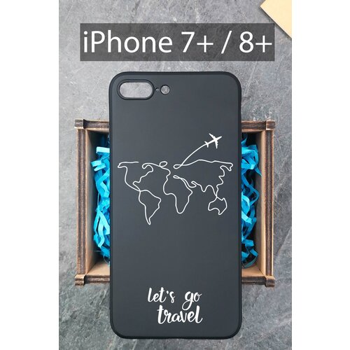 Силиконовый чехол Lets Go Trevel для iPhone 7+ / iPhone 8+ / Айфон 7+ / Айфон 8+ силиконовый чехол lets go trevel для iphone 13 pro айфон 13 про