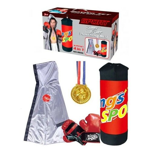 фото Набор боксерский груша / боксерская груша для ребенка / груша , перчатки , халат с капюшоном , медаль kings sport