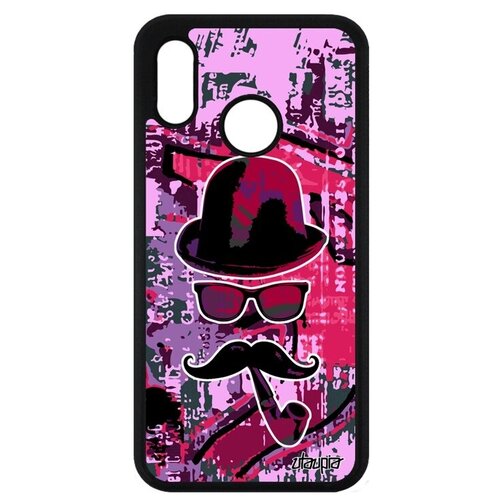 фото Ударопрочный чехол на смартфон // huawei p20 lite // "мистер усы" гламур котелок, utaupia, розовый
