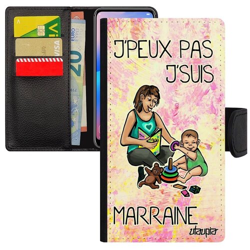 фото Противоударный чехол книжка на телефон // apple iphone xs // "не могу - стала крестной!" комикс рисунок, utaupia, светло-розовый