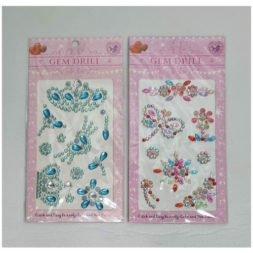 Товары для творчества Наклейки акриловые. Стразы номер 3. Набор 2 шт.