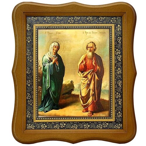 Иоаким и Анна Святые родители Богородицы. Икона на холсте.