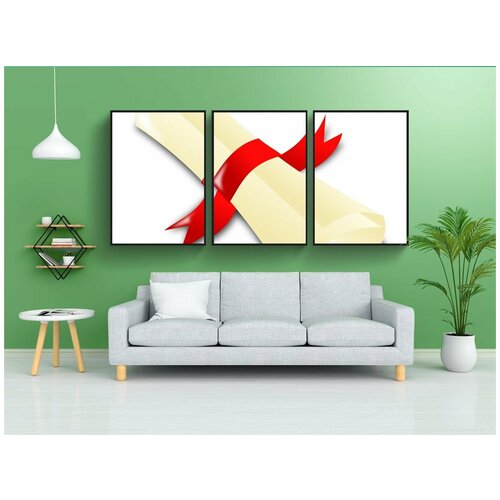 фото Набор модулных постеров для интерьера "диплом, пергамент, выпускной" 60x90 см. в тубусе, без рамки lotsprints