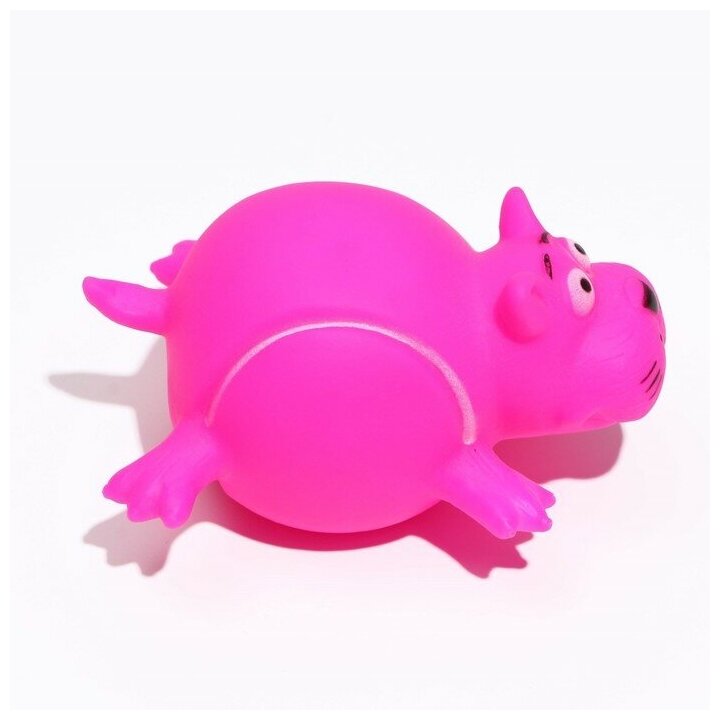 Игрушка пищащая "Собакомяч" для собак, 10 см, розовая