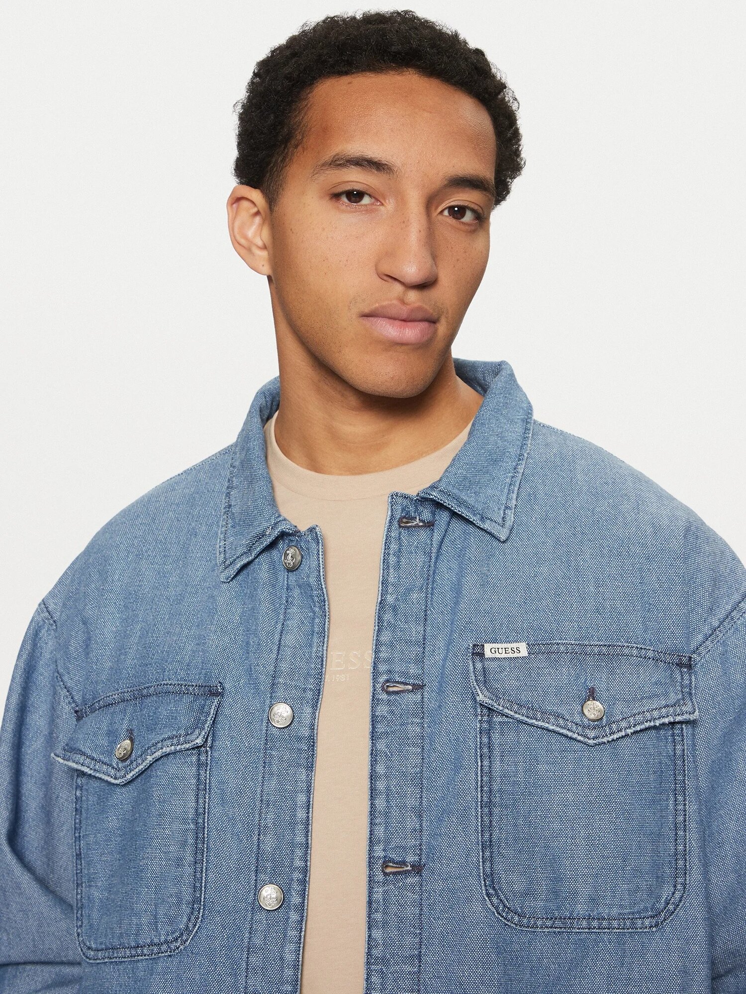 Куртка джинсовая GUESS Billy Jacket, размер L, синий — фото 1