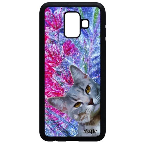 фото Противоударный чехол на телефон // galaxy a6 2018 // "котик" стиль зверь, utaupia, фуксия