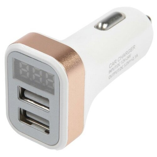 Автомобильный вольтметр зарядное устройство Cartage 12-24 В 2 USB 2А микс 115500₽
