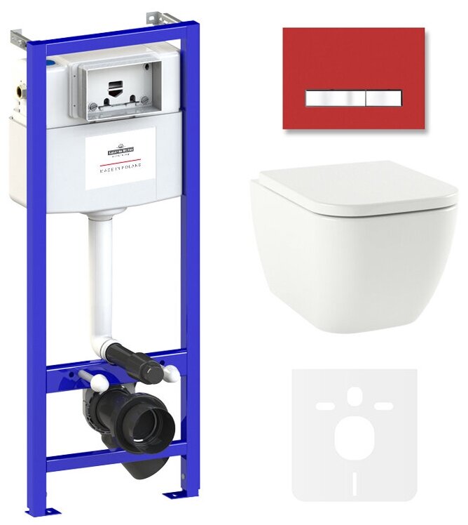 Комплект 6 в 1 Lavinia Boho One Compacto 75110070, унитаз, сиденье микролифт, инсталляция, клавиша смыва, шумоизоляция