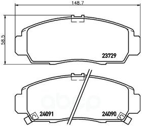 Дисковые тормозные колодки передние NISSHINBO NP8010 для Acura, BYD, GMC, Honda, Proton (4 шт.)