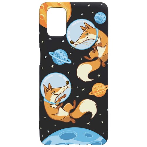 фото Силиконовый чехол-накладка silky touch 3d для galaxy m51 с принтом "cosmofoxes" черный gosso