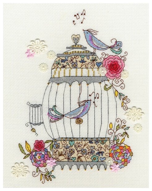 Набор для вышивания Love Birds (Любимые птицы) 20 x 25 см Bothy Threads XKA3