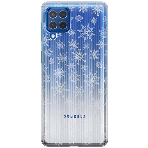силиконовый чехол текстура песчаник на samsung galaxy m62 самсунг галакси m62 Чехол - накладка Transparent 3D для Samsung Galaxy M62 с принтом Fairy Snowflakes