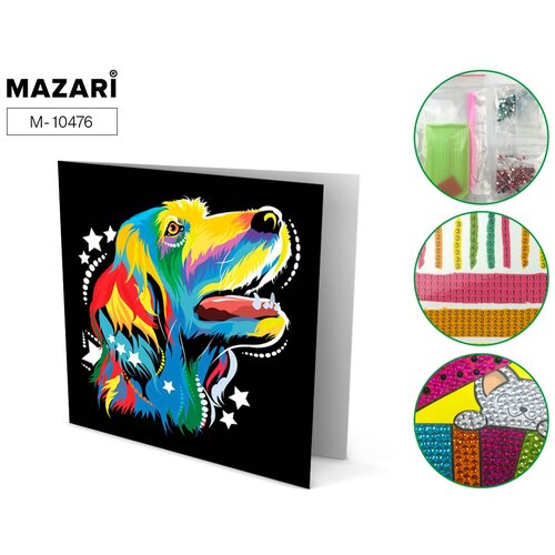 Mazari Алмазная открытка Открытка своими руками радужный ПЕС 15х15 см ОПП-упаковка М-10476