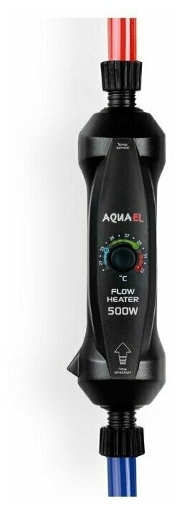 Нагреватель AQUAEL FLOW HEATER 500 Вт для аквариума 300 - 1000 л, проточный (пластиковый, регулируемый)