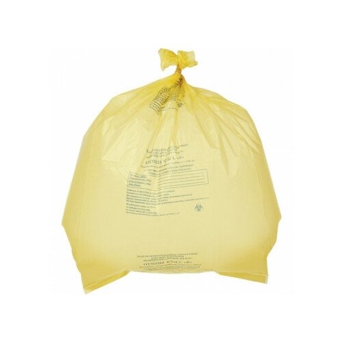Пакет для мед. отходов кл. Б желтый 700x800x18мкм, 60л 100шт/уп