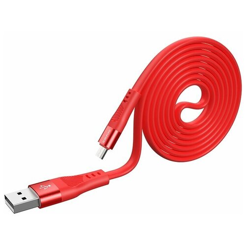 Кабель USB - микро USB Borofone BU18 Crown, 1.2м, цвет красный кабель usb type c borofone bu18 crown 1 2м цвет красный