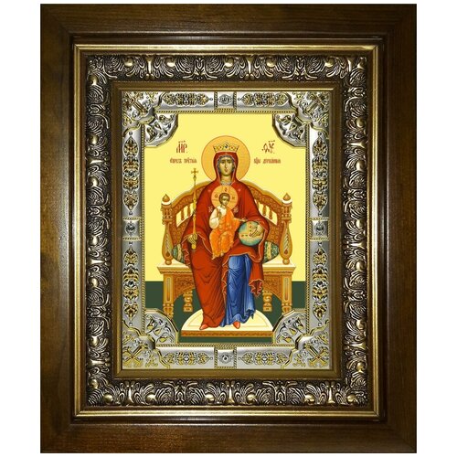 Державная икона Божией Матери, 18х24 см, в окладе и киоте