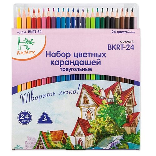 фото Kanzy bkrt-24 набор цветных карандашей треугольных 24 цвассорти 1 шт.