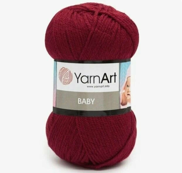 Пряжа для вязания YARNART BABY 50 гр/150 м 100% акрил 3024 вишня