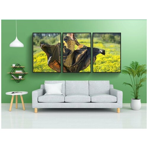 фото Набор модулных постеров для интерьера "лицо, танцевать, платье" 60x90 см. в тубусе, без рамки lotsprints