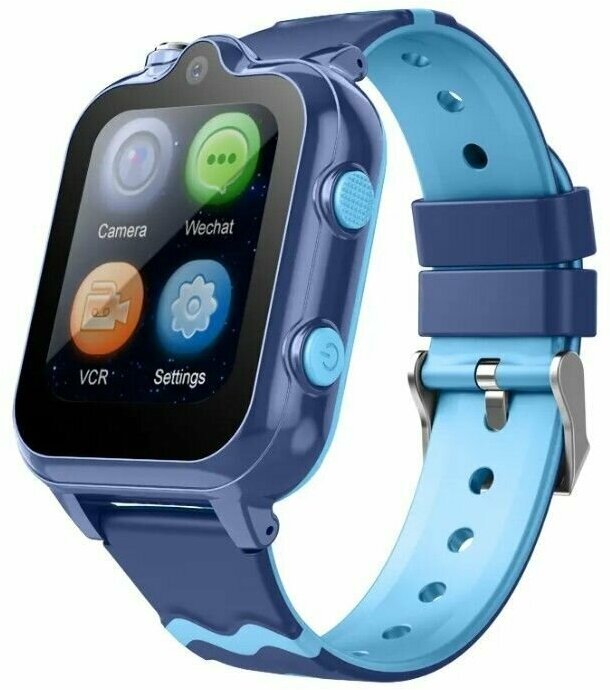 Детские смарт часы Smart Baby Watch D35 4G Wi-Fi с кнопкой SOS GPS геолокацией видеозвонком и прослушкой (Синий)